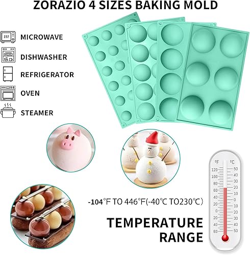 Miniatura 4 de Molde de silicona para chocolate semiesfera, molde de silicona para hornear de media esfera, molde de silicona semicircular para hacer chocolate,