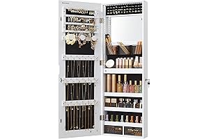 Wall Mirror with Convenient Storage: SONGMICS Mirror Jewelry Armoire
