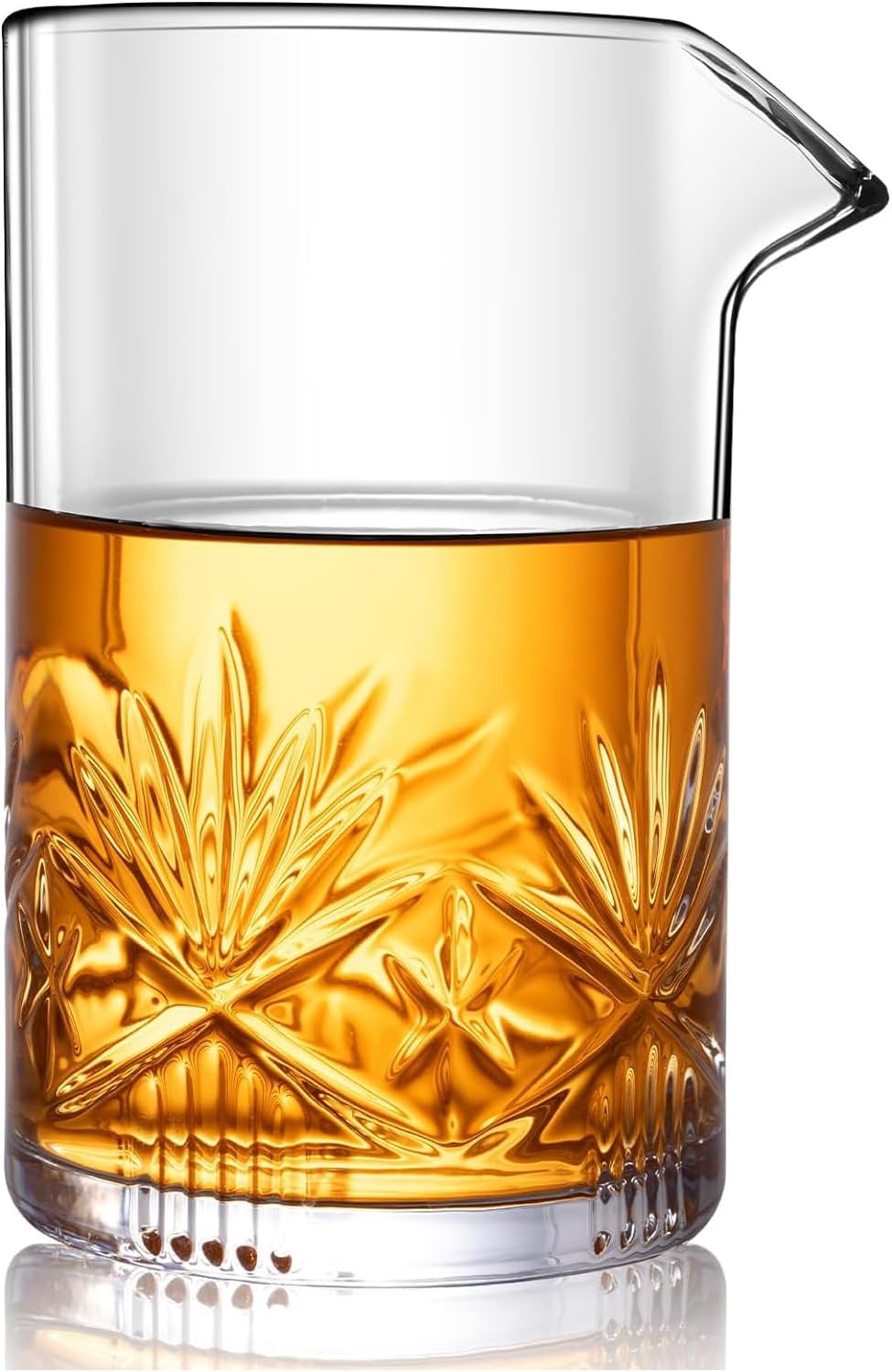 Cocktail Mixing Glass, Homestia 600 ml Crystal Cler Bar MixingGlass Bartender, Old Fashioned Cocktail-Kit, Thick Bottom Beaker Cocktail Mixer Stirring Glass (HMCOMIX1, 600 ml)