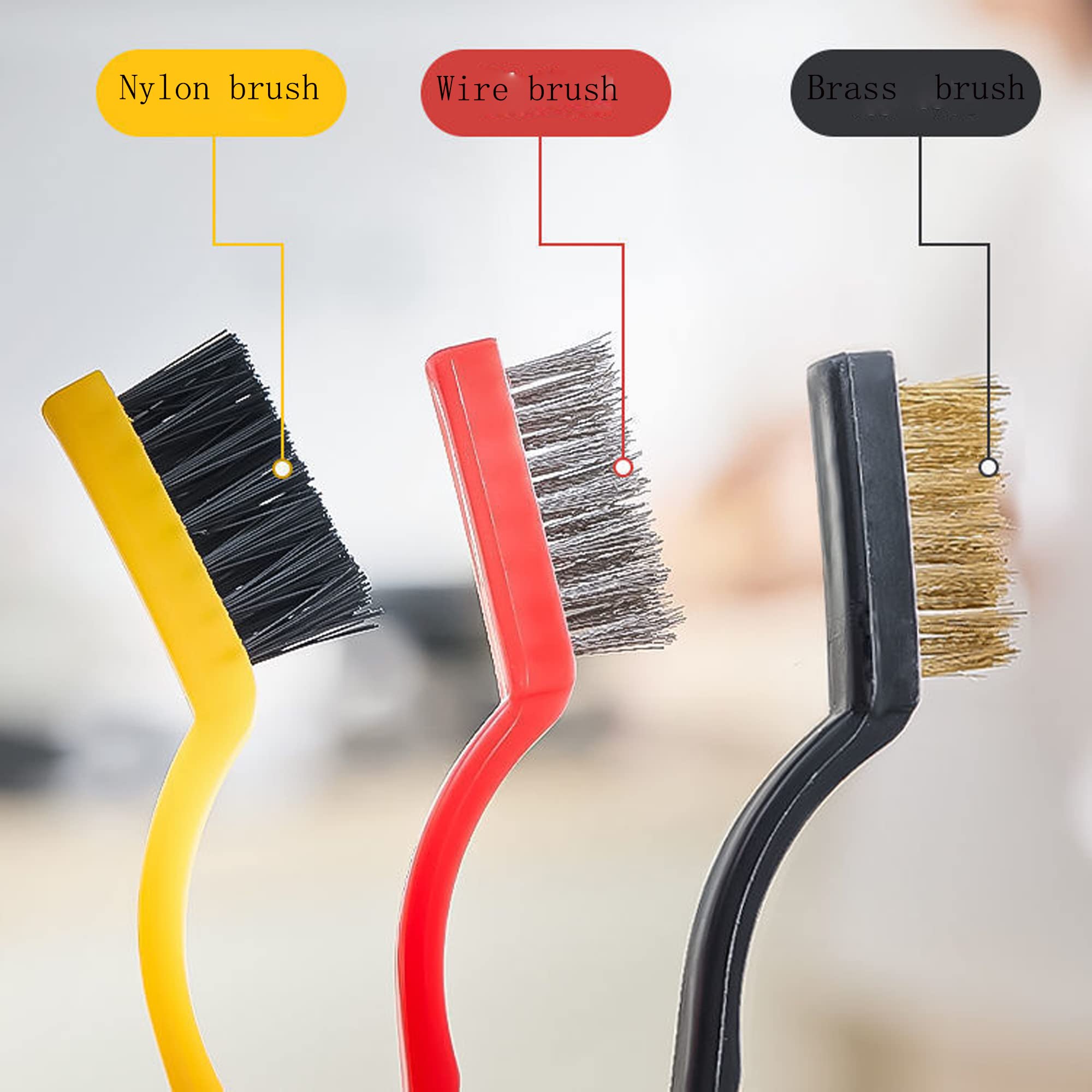 Mini Wire Brush Set for Cleaning and Rust Removing (Multicolour) 3