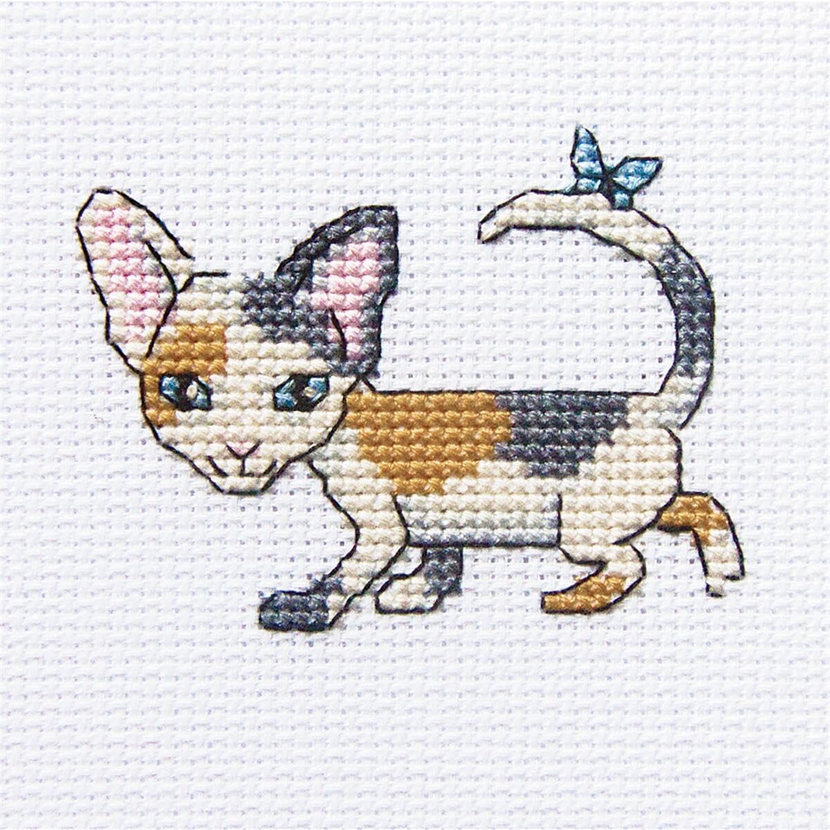 RTO H230 Curious Lucy Cross Stitch Kit, Cotton, Multi-Coloured 8 x 8 cm