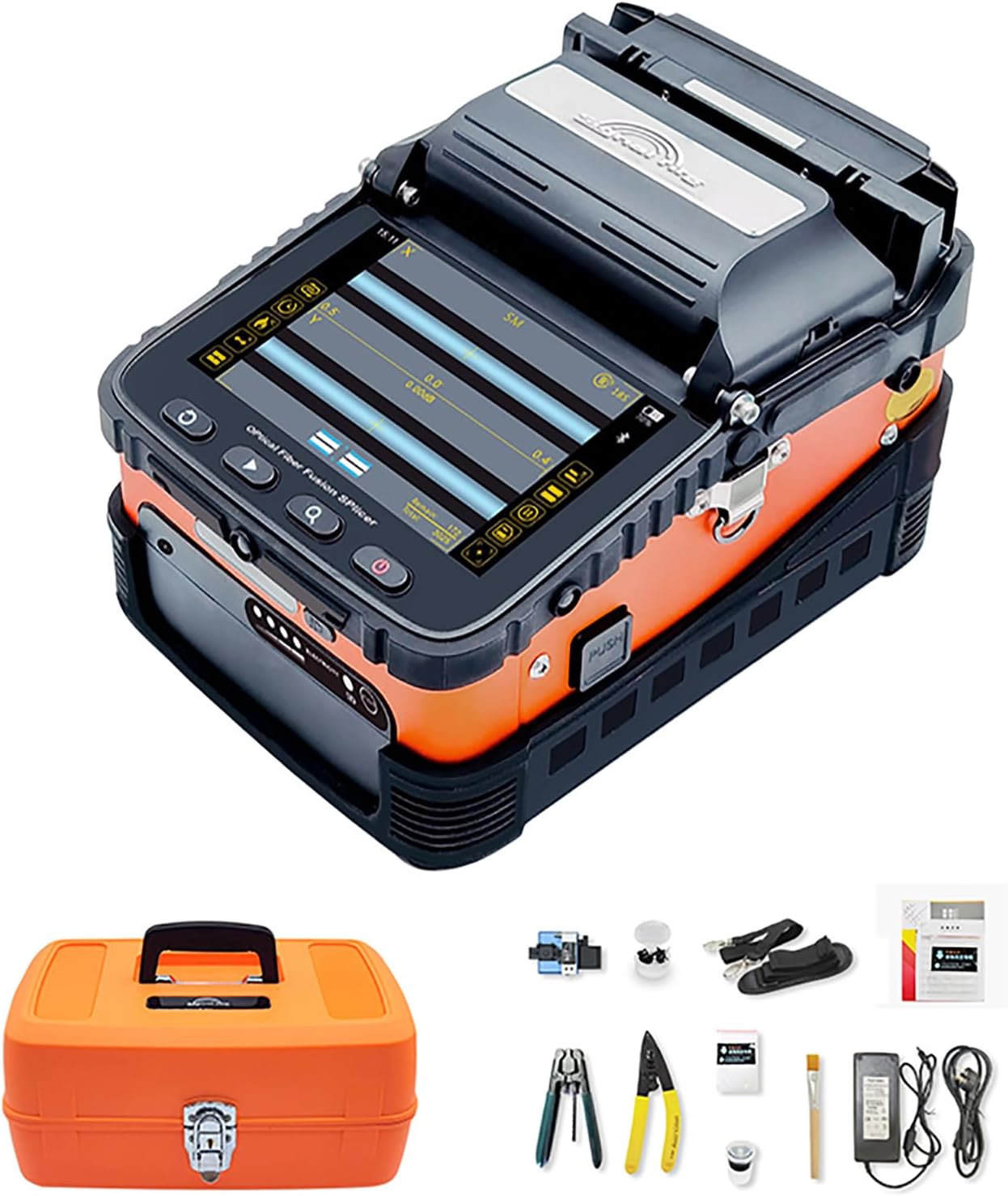 Signal fire New Model AI-6A Fusion Splicing Six Motor Core Alignment Fiber Fusion Splicer Automatic FTTH Fiber Optical Welding Splicing Machine Splicing 8S Heating 18S