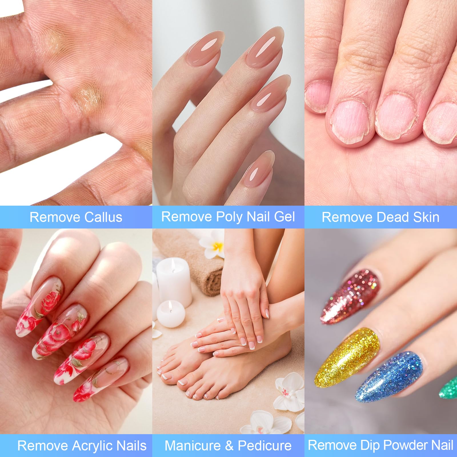 CGBE 10 Punte Fresa Unghie: 3/32 Pollici Punta Fresa Rimozione Gel - Professionale Punta da Trapano per Unghie con Manicure Portapunte - per Rimozione Cuticola Gel Acrilico - per Manicure Pedicure