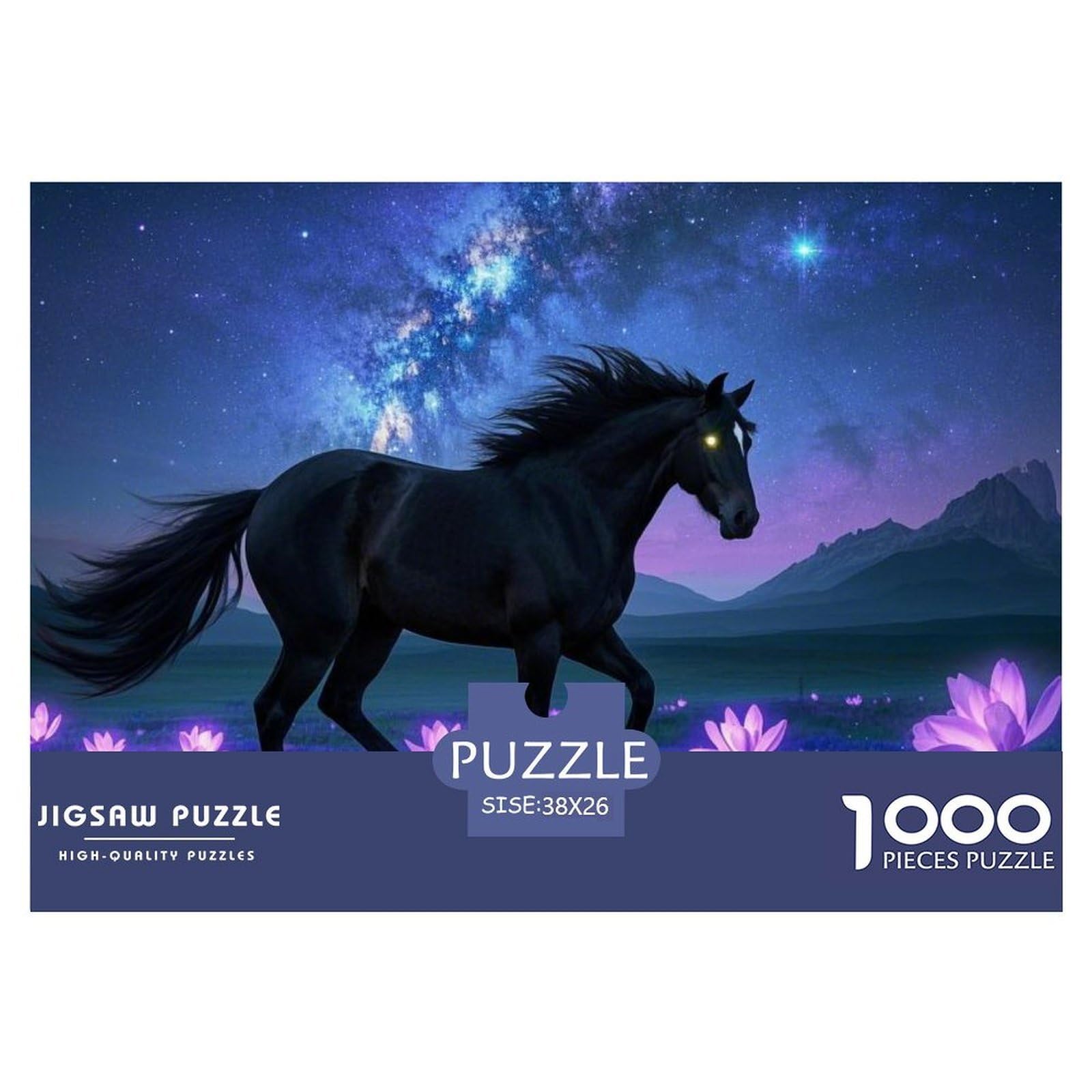 Puzzle Horse 1000 Pieces Challenge Game for Adults,Dreamy Grassland Impossible Jigsaw Puzzles 1000 Piece Educational Games Home Decoration 38x26cm/1000pcs — image 1