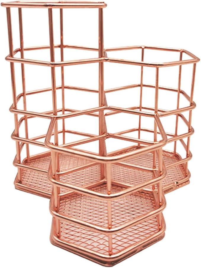 ITODA Mesh Pencil Holder Creative Desk Organizer Black Wire Mesh Pen Container Pen Pot Stationery Storage Case Multi-Functional Storage Box Table Tidy