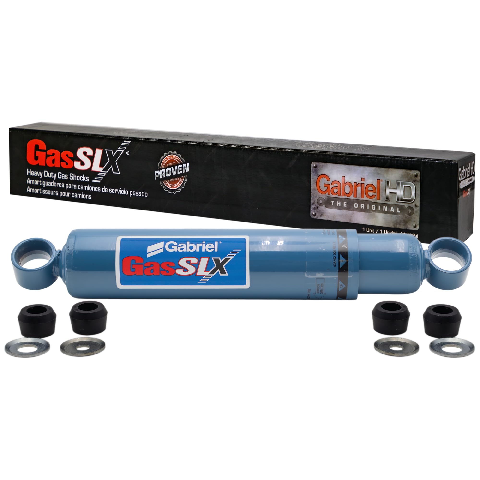 Gabriel 89439 GasSLX Adjustable HD Front Shocks Fits Ford A9513 A9522 Louisville; Sterling A9500 A9513 A9522 L8500 L8511 L8513 L9500 L9501 L9511 L9513; OEM# 925115