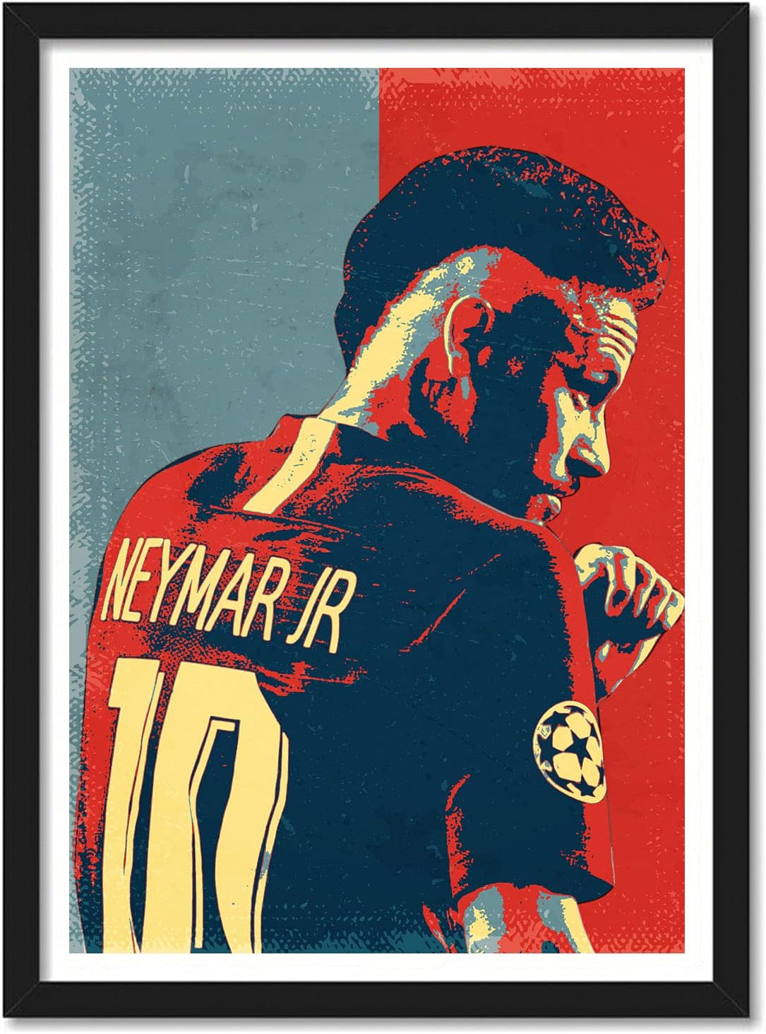 Good hope PlexiGlass Neymar Jr Framed Poster, multicolour, Print, 10inch x 13inch For Room Office Wall Football Players Fraame Posters, footballers photo frames for wall decor, bedroom, livingroom, sports room boys & men rooms wall decoration