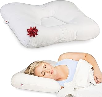 Core Products Tri-Core Cervical Support Pillow for Neck, Shoulder, and Back Pain Relief; Ergonomic Orthopedic Contour for Back and Side Sleepers; Assembled in USA - Gentle, Midsize