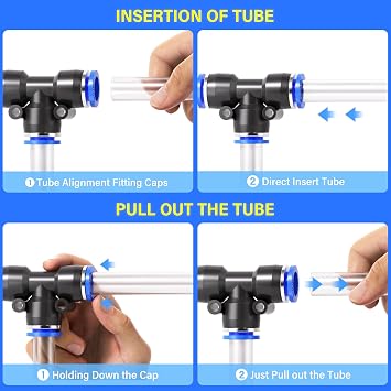 TAILONZ 1/2 Push to Connect Fitting Splitters+Elbows+Tees+Straight 8pcs
