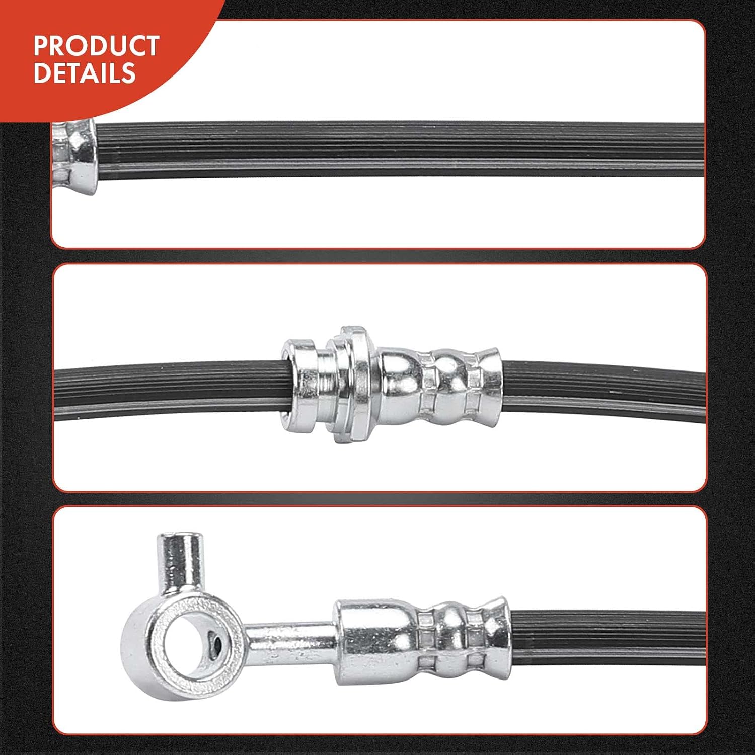 A-Premium Front Driver Brake Hydraulic Hose Compatible with Select Nissan and Chevy Models - Sentra 2013-2021, LEAF 2011-2017, NV200 2013-2019, City Express 2015-2018 - Replace# 462113NA1A