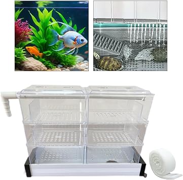 Fenteer Overflow Box for Aquarium Turtle Tank Filter Box Multi Layer Silent Top Mounted Fish Tank Accessory Drip Tray, 6 Boxes