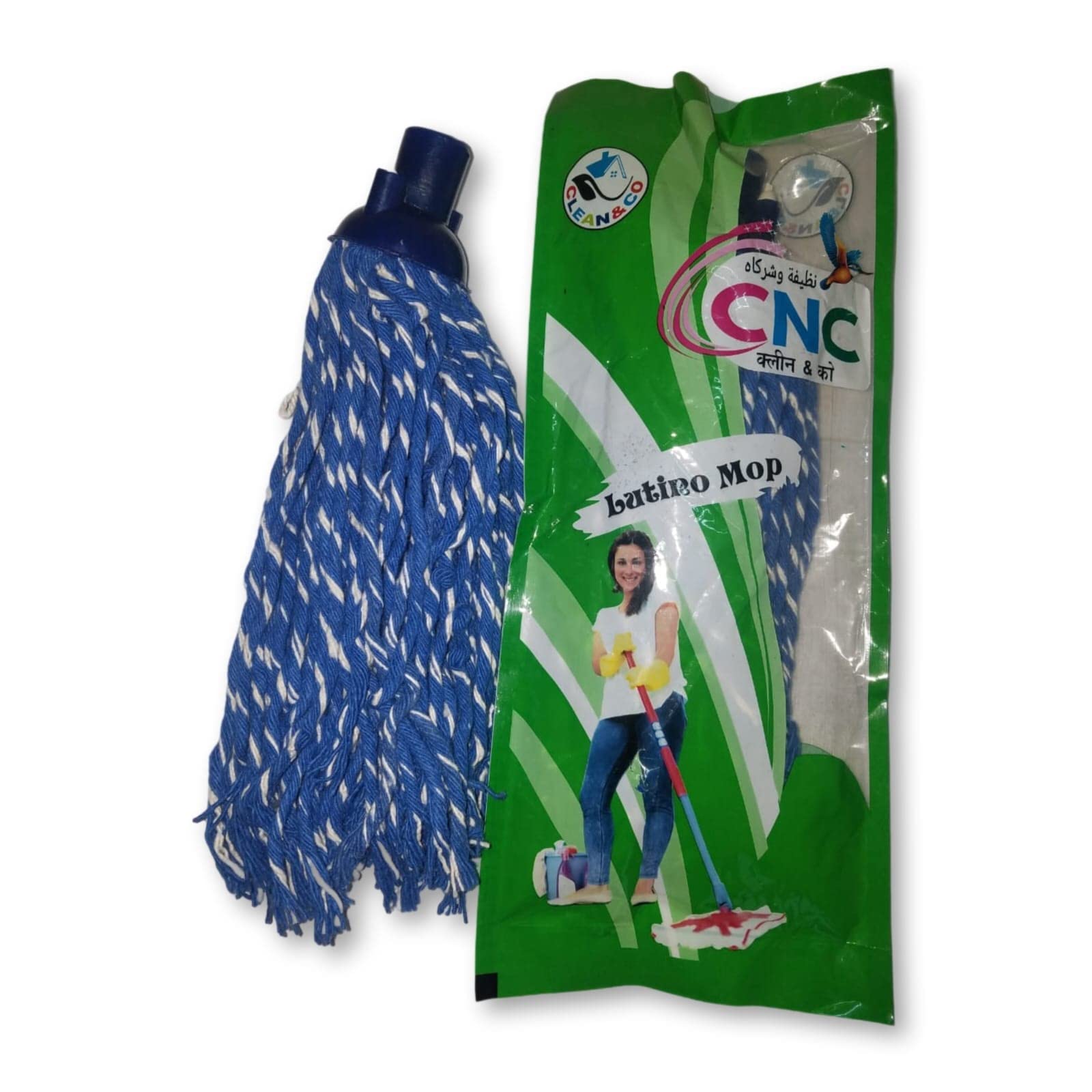 sqotex Zimba Italian cup floor cleaning cotton mop 2 heads and one handle