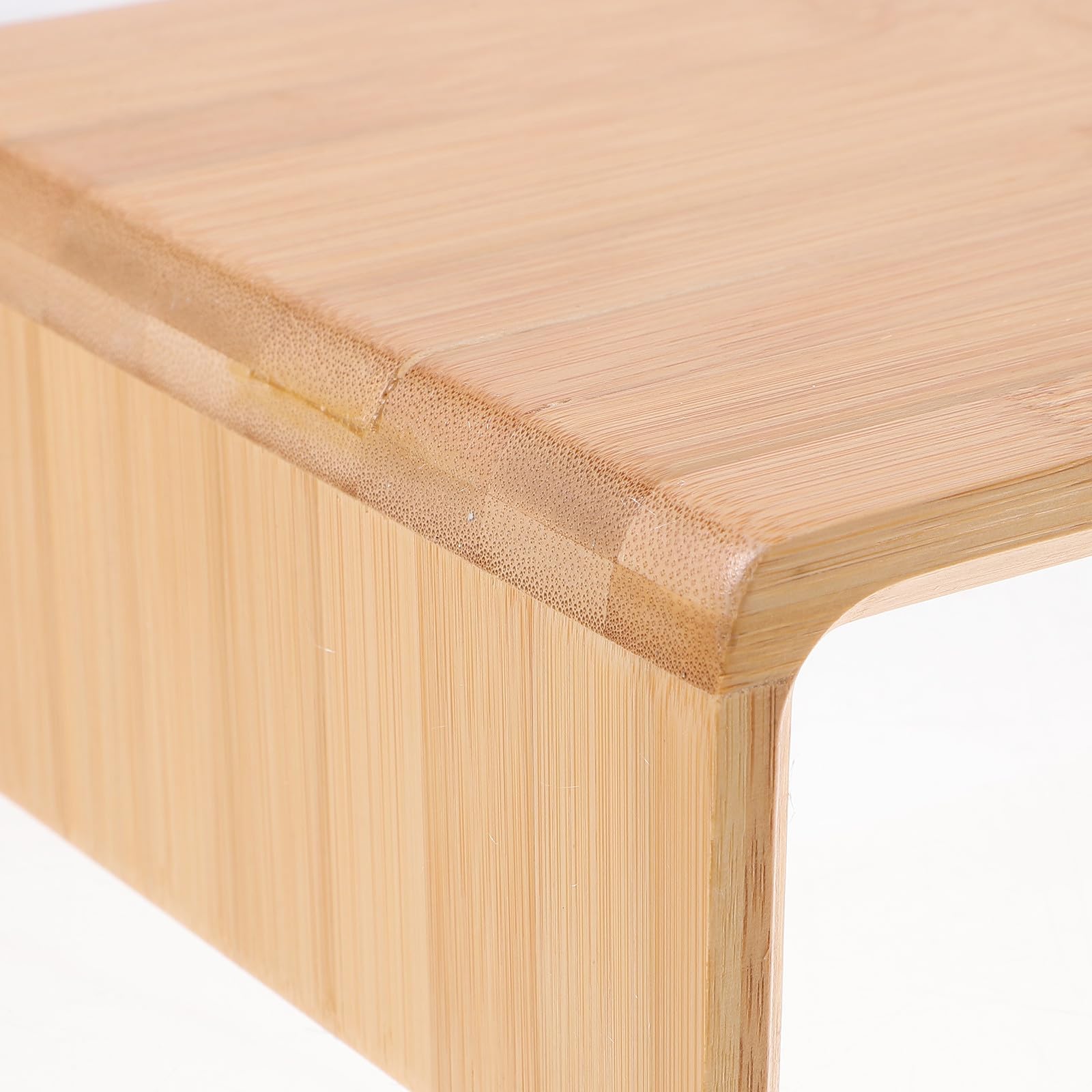 balacoo Supporto per Monitor da Scrivania, Rialzo per Schermo Computer in bambù, Beige, per Ufficio e Casa, Aumenta L'altezza del Display, Stile Semplice Rustico