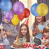 Vista 5 de rubfac 25 globos de perforación, recuerdos de fiesta para niños, globo hinchable de neón grueso y resistente para rellenos de huevos de Pascua