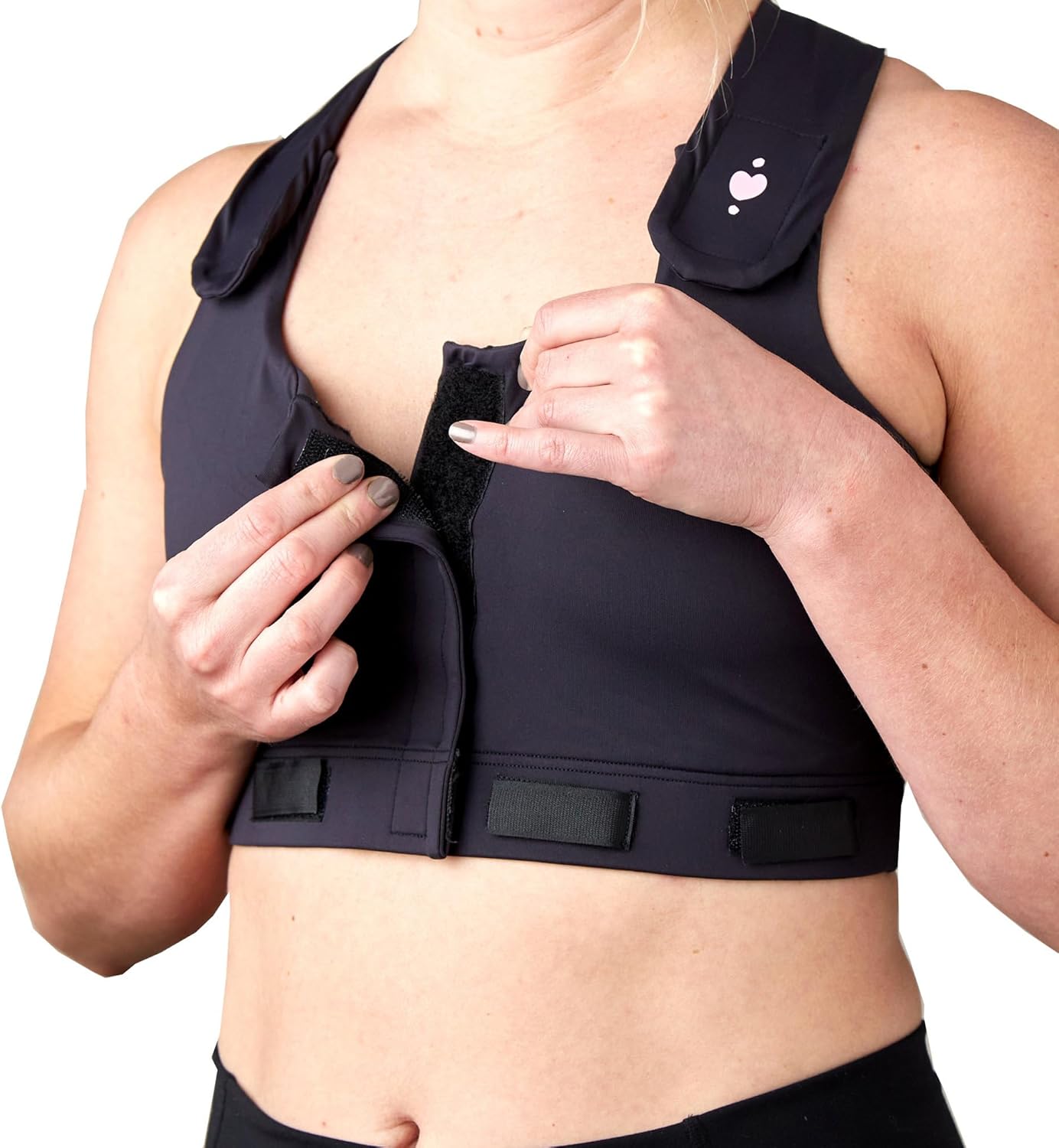 heart&core Larissa Bra, Easy to Wear Post-Surgery Bra - Post Augmentation, Comfortable, Quick-Drying, Patented Drain Tab - Image 6