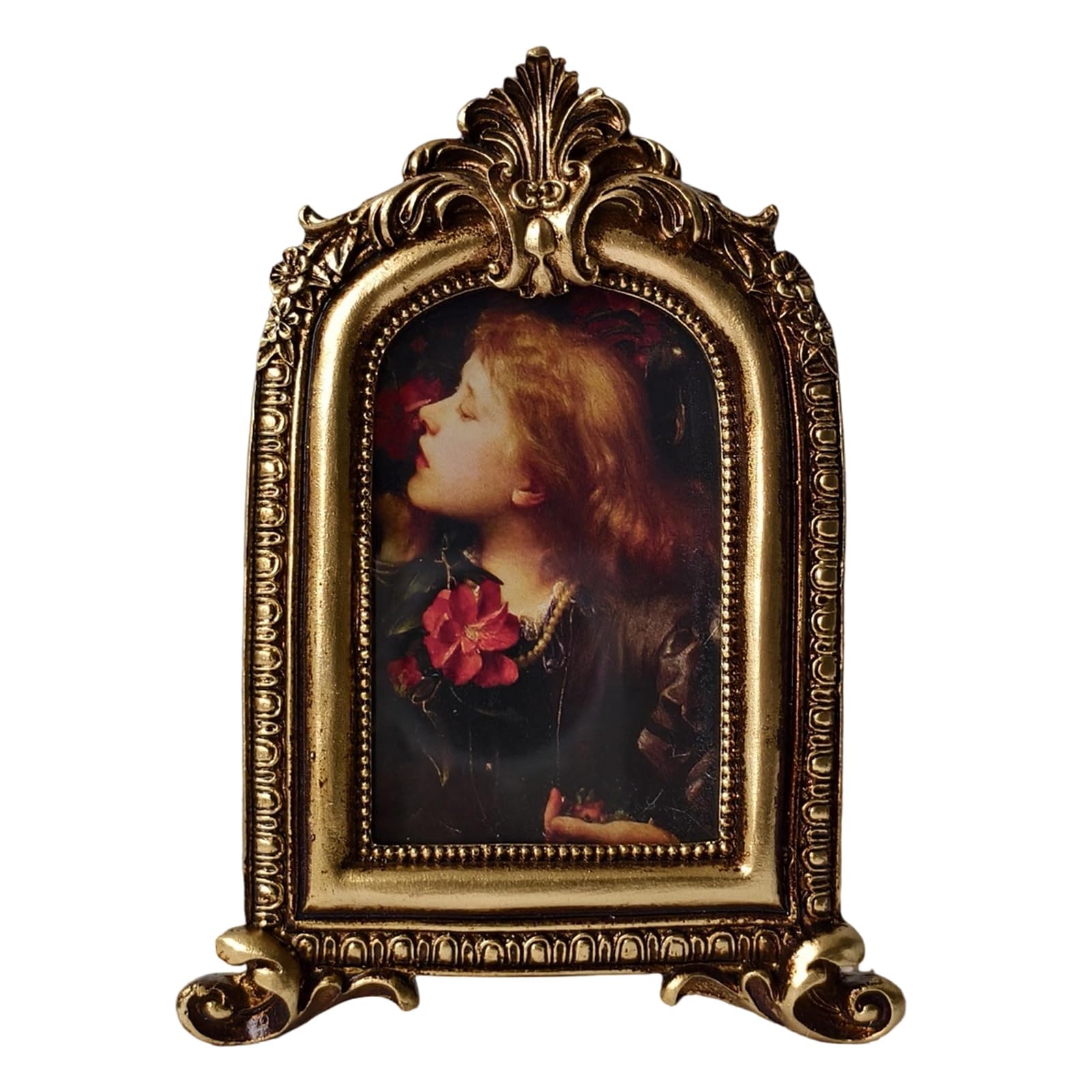 Picture Frame, Old Fashioned Ornate Wall Hanging for Home Decors Retro Picture Frame Retro Antique Ornate Photo for Table Wall Hanging Decorative Photo Frames for Home Pictures Gallery