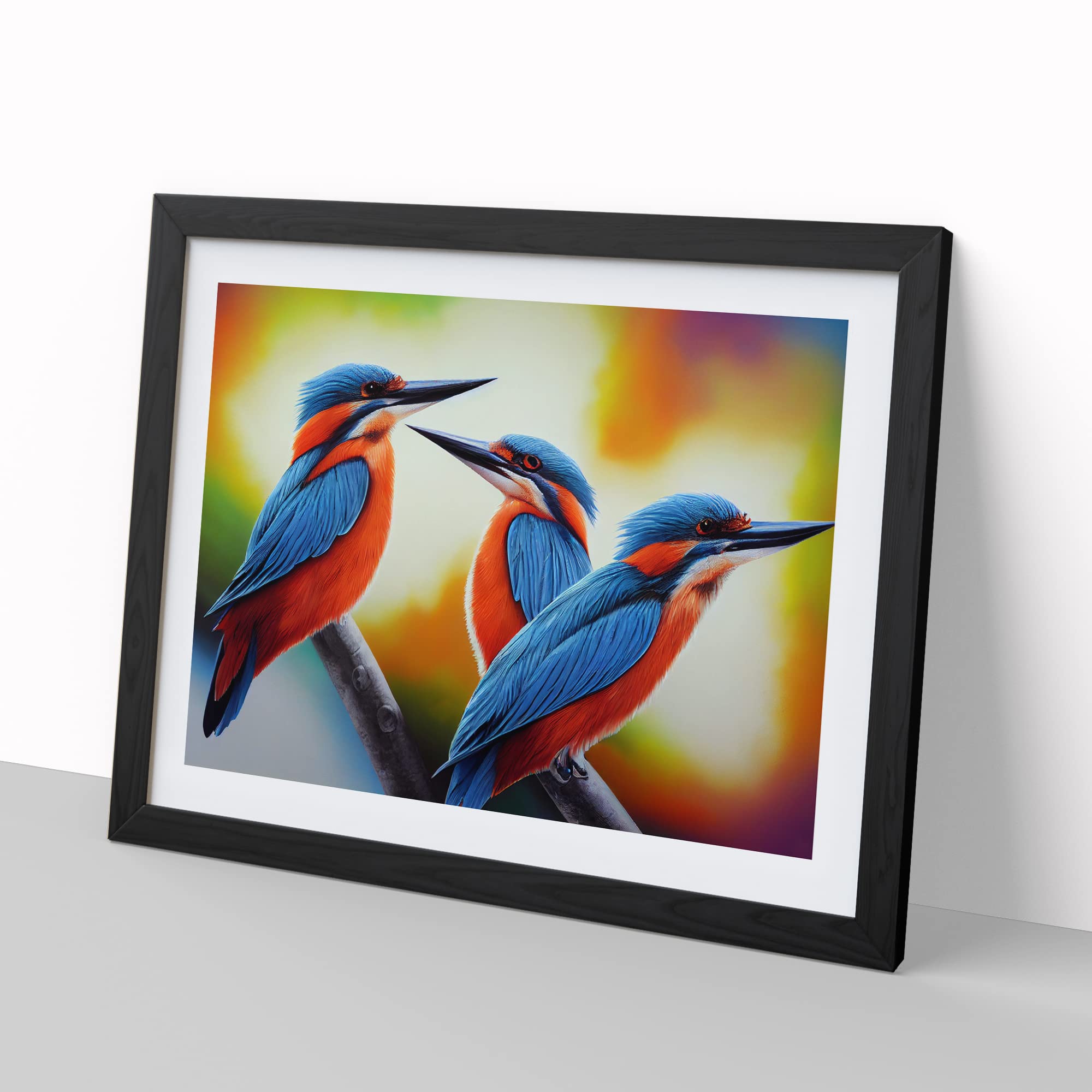 Ultimate Kingfisher Birds Framed Print, Black, A3 (46 x 34 cm) - Image 2