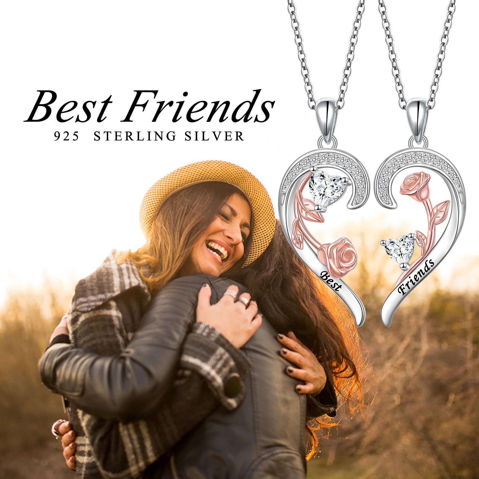Mutter Tochter Kette 925er Sterlingsilber herz passender Halsketten Damen Familien schmuck Mutter und Tochter geschenk für Mama Muttertag Geburtstags geschenk