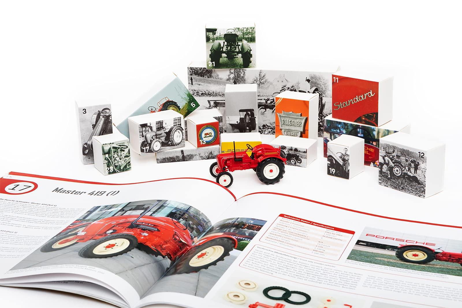 FRANZIS Porsche Traktor Adventskalender 2020 | In 24 Schritten zum Oldtimer-Traktor unterm Weihnachtsbaum | Ab 14 Jahren