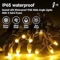 Vista 2 de Luces LED de Navidad de 17 pies, 50 unidades, con certificación UL, gran angular, para interiores y exteriores, para decoración de árbol de Navidad