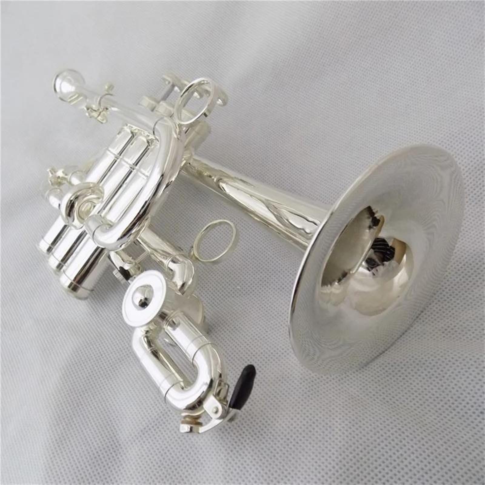Trąbki Bb/A Piccolo Trąbka Instrumenty Muzyczne Wykończenia Szczotkowane Mosiądz Żółty Korpus Mosiądz Stal Nierdzewna Profesjonalna Trąbka(Silver)