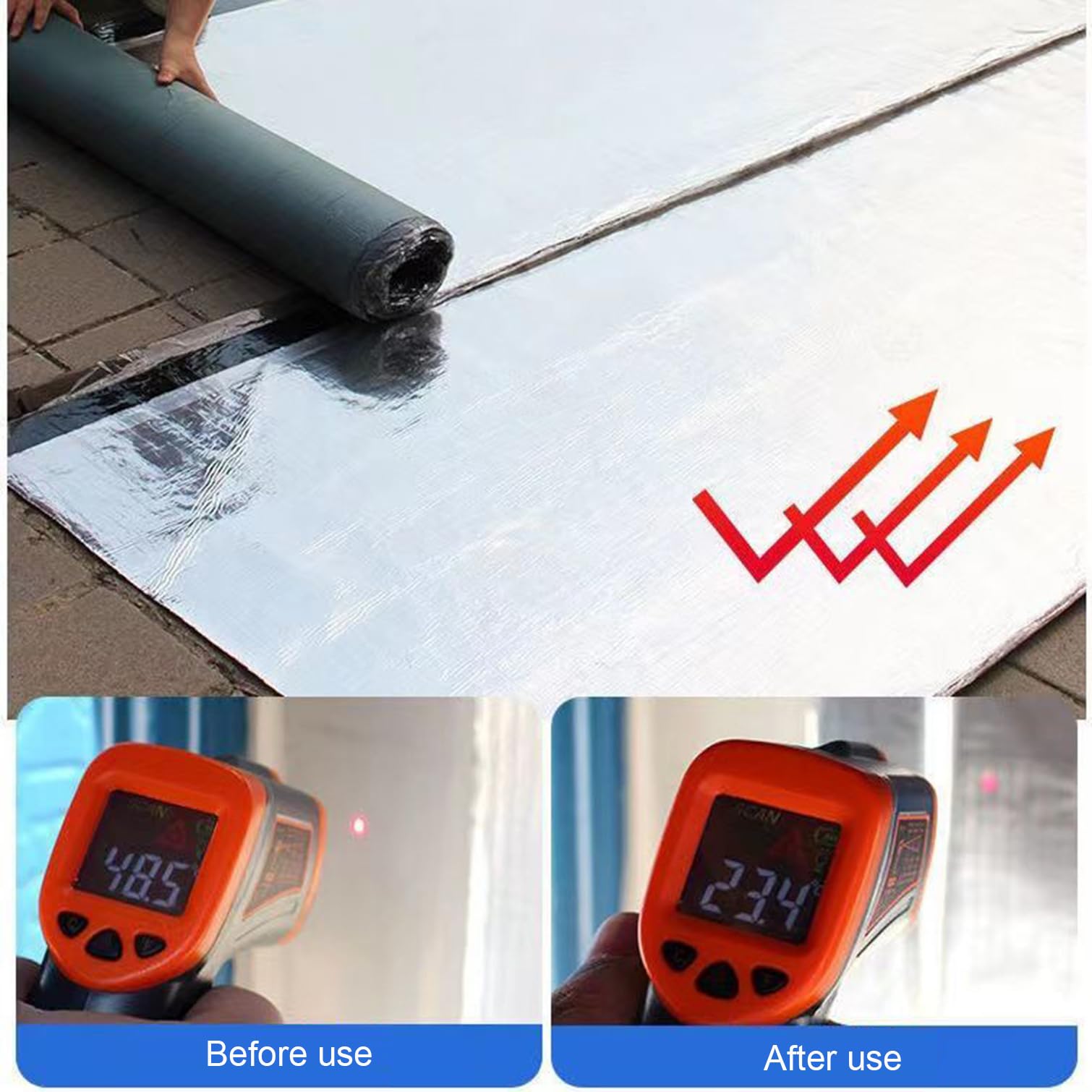 Cinta bituminosa autoadhesiva de Aluminio Alta Temperatura | 0.5x300CM(1.64x9.8ft)