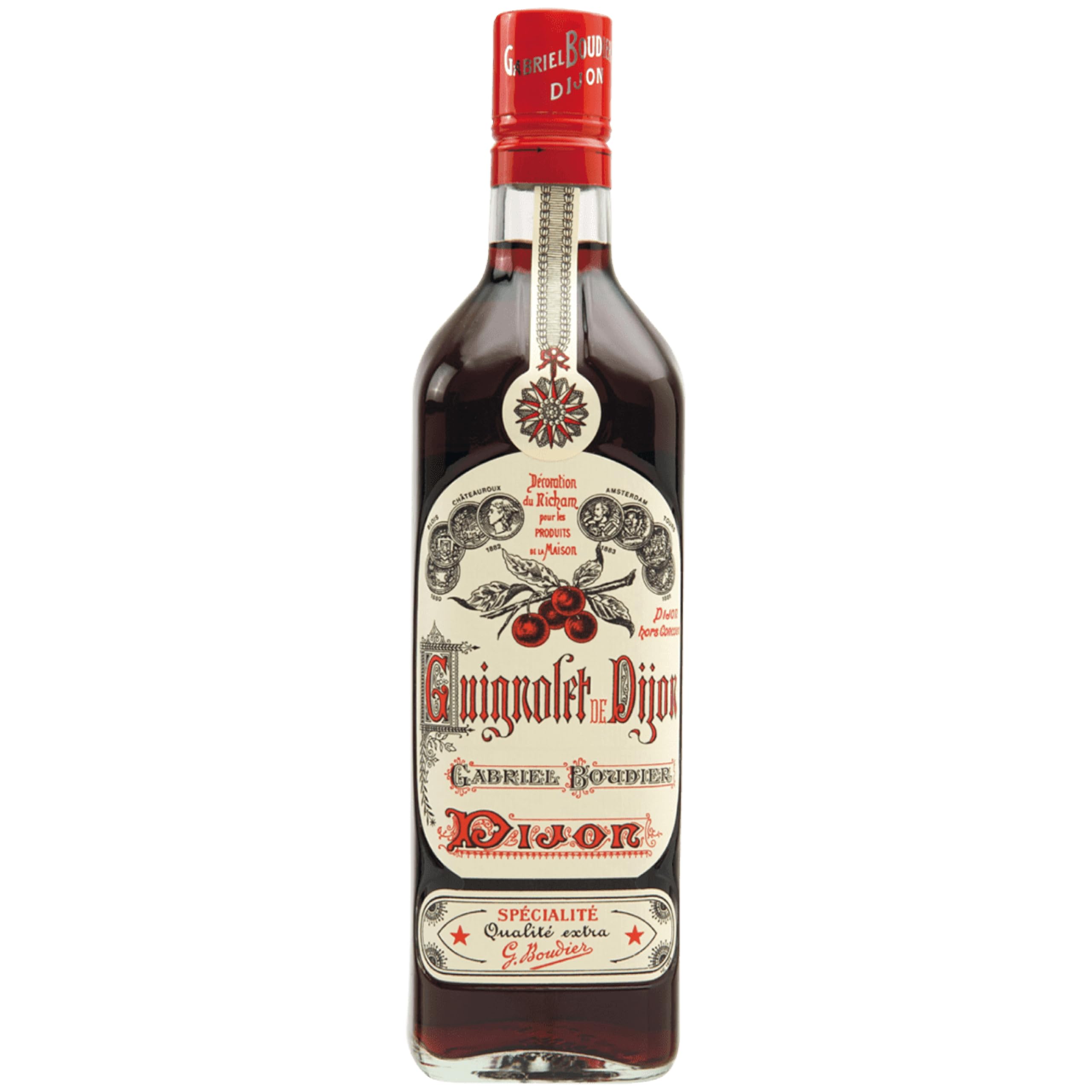Gabriel Boudier Guignolet de Dijon Cherry Liqueur, French Burgundy Fruit Liqueur, Black & Morello Cherry with Almond Notes, 70cl Bottle, Premium Aperitif, Cocktails, Dessert Gift & Entertaining