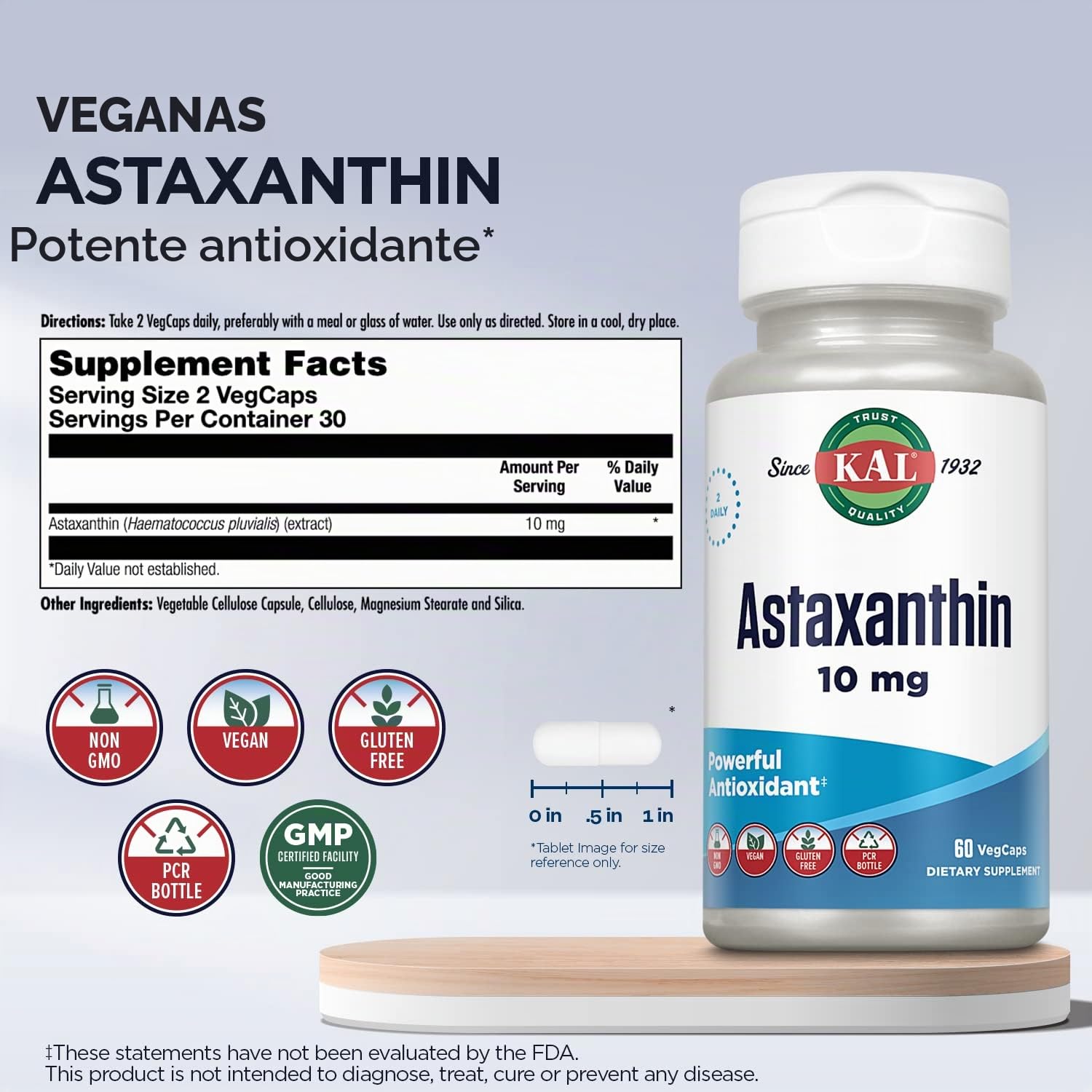 ASTAXANTHIN 10 MG 60 CAPSULAS