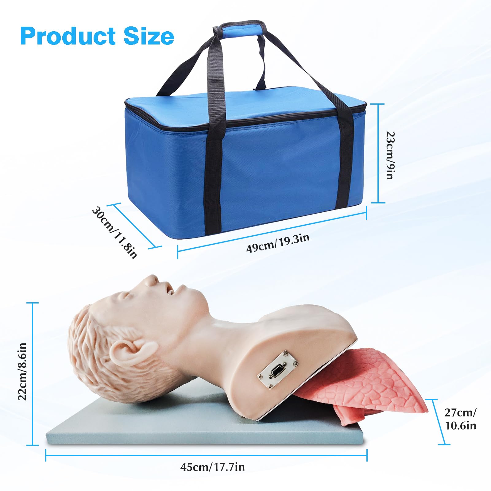 Maniquí de Intubación, Maniquí de Intubación Oral-Nasal para Adultos Modelo Didáctico con Alarma Electrónica, para la Práctica de Estudios de Educación Científica