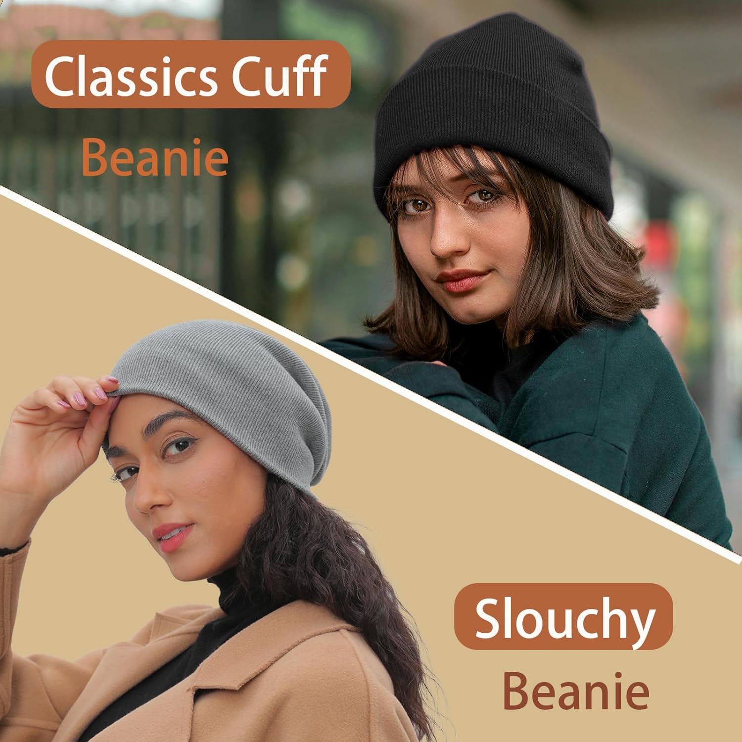 100% Cotton Beanie Hats for Women Men Winter Soft Warm Knit Cuffed Hats Fisherman Beanie Skull Cap Unisex - Image 3