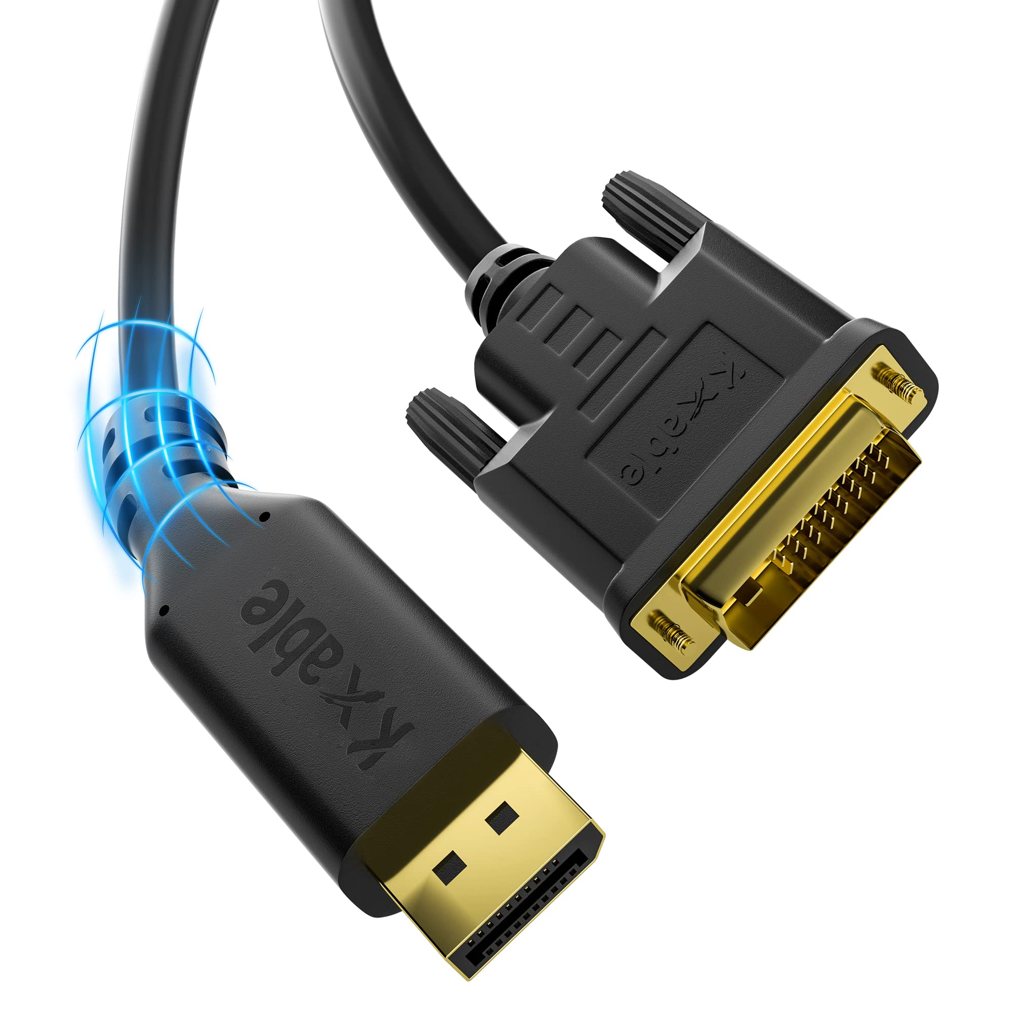Gold-Plated DisplayPort to DVI Cable - 25 FT, DP to DVI-D Male to Male Converter, 1080P@60Hz, for PC, Desktop, Laptop, HDTV, Projector, Monitor