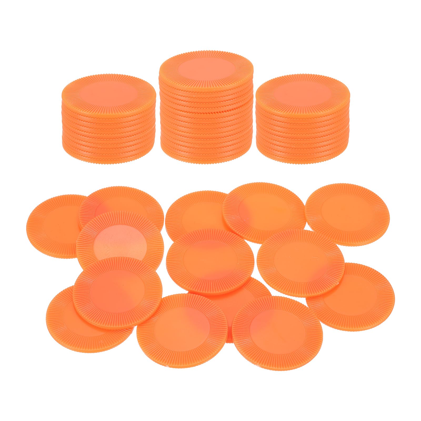 sourcing map 50Pcs Plastic Poker Chips, 38mm Mini Bingo Chips Learning Counters Counting Counters Disks Markers Opaque Game Tokens for Game Play Math Counting, Orange, Pattern