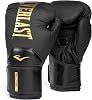 Everlast Elite 2 Guantes de Boxeo | Guantes de Entrenamiento Profesional y Saco Pesado | Hombres y Mujeres | Palma Ventilada | Protección Multi Capas | Negro/Oro, 16 oz 1