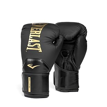 Amazon | Everlast Elite 2 Boxing Gloves (Black/Gold, 14oz