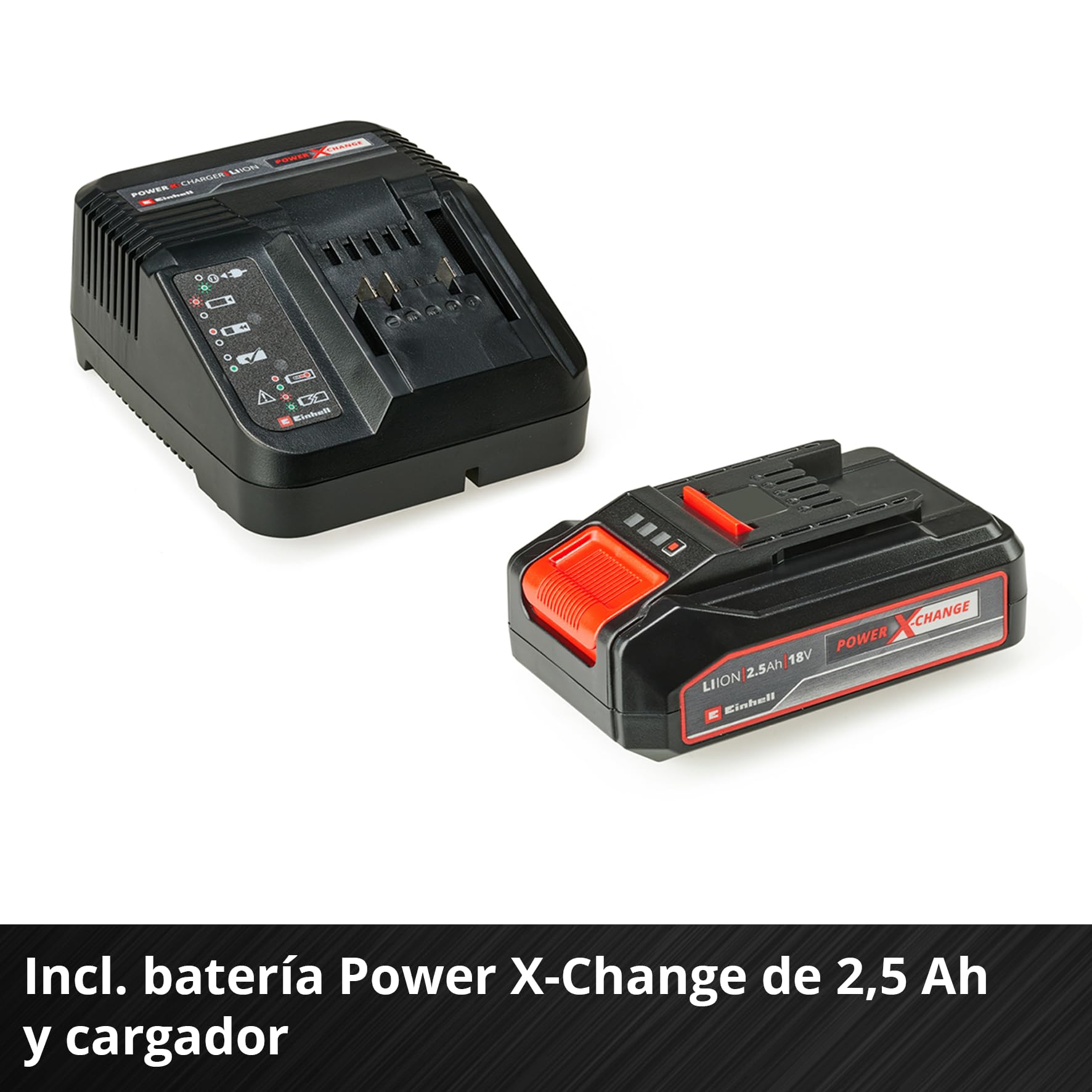 Einhell Sierra de calar con batería TC-JS 18/70 Li Power X-Change (18 V, 70 mm de profundidad de corte, cambio de hoja de hoja sin herramienta, incl. batería de 2,5 Ah y cargador, 1 hoja de sierra) | Sierra eléctrica con función de carrera de péndulo para