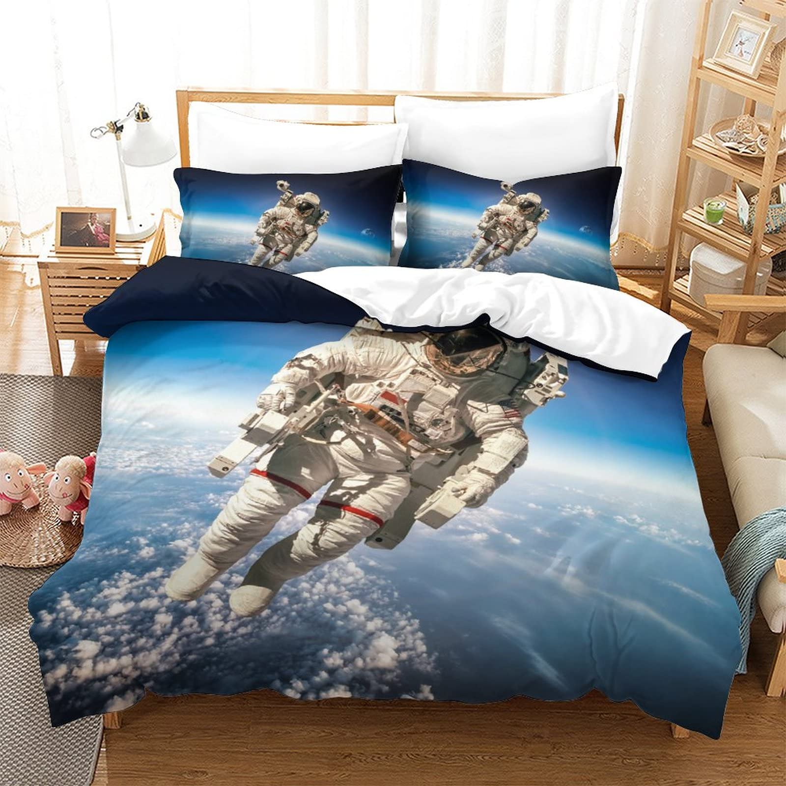 Ensemble de literie espace 3D avec housse de couette astronaute pour chambre d'enfant