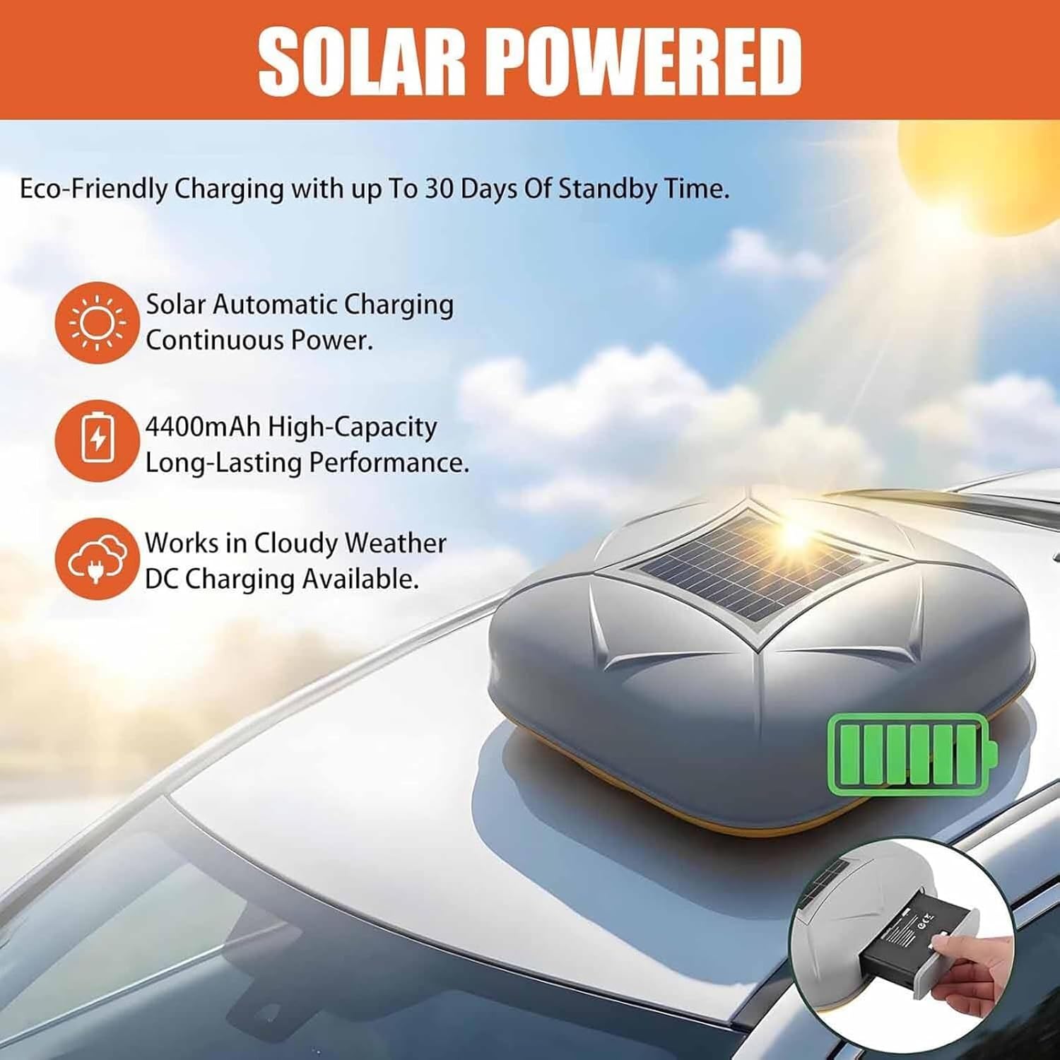 Fully Automatic Car Cover with Solar Charging | Intelligent Remote Control Electric Retractable Car Windshield Cover for Indoor & Outdoor Parking(Silver,YXL) image 2