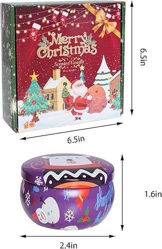 Miniatura 2 de Juego de 4 velas perfumadas de Navidad, regalos para mujeres, velas de soja para aromaterapia, alivio del estrés, fiesta en casa, familia, amigos,