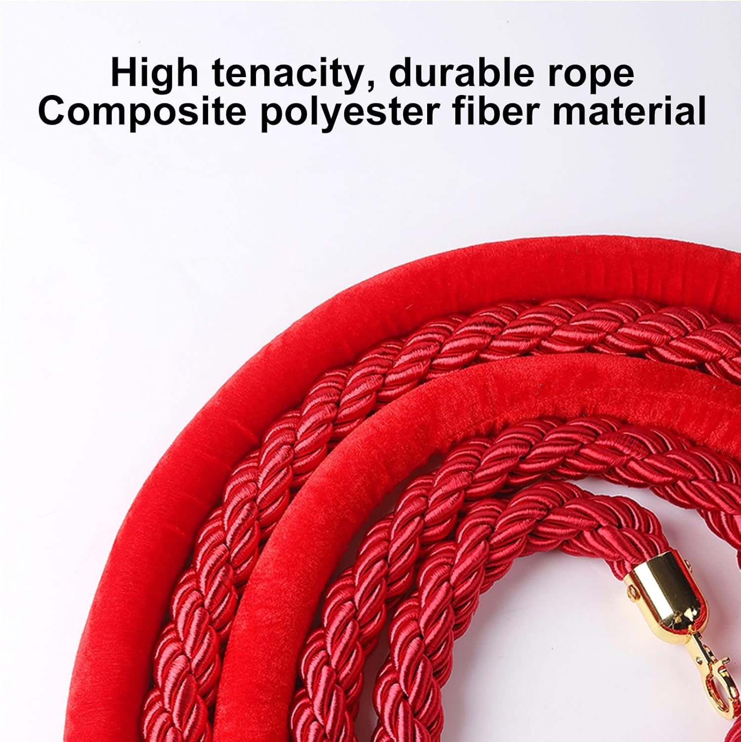 Event Rope Barrier, Red Velvet Rope Stanchion Set, 2 Posts with 1.52m Red Velvet Ropes, Includes Concrete & Metal Base, Perfect for Party Decorations