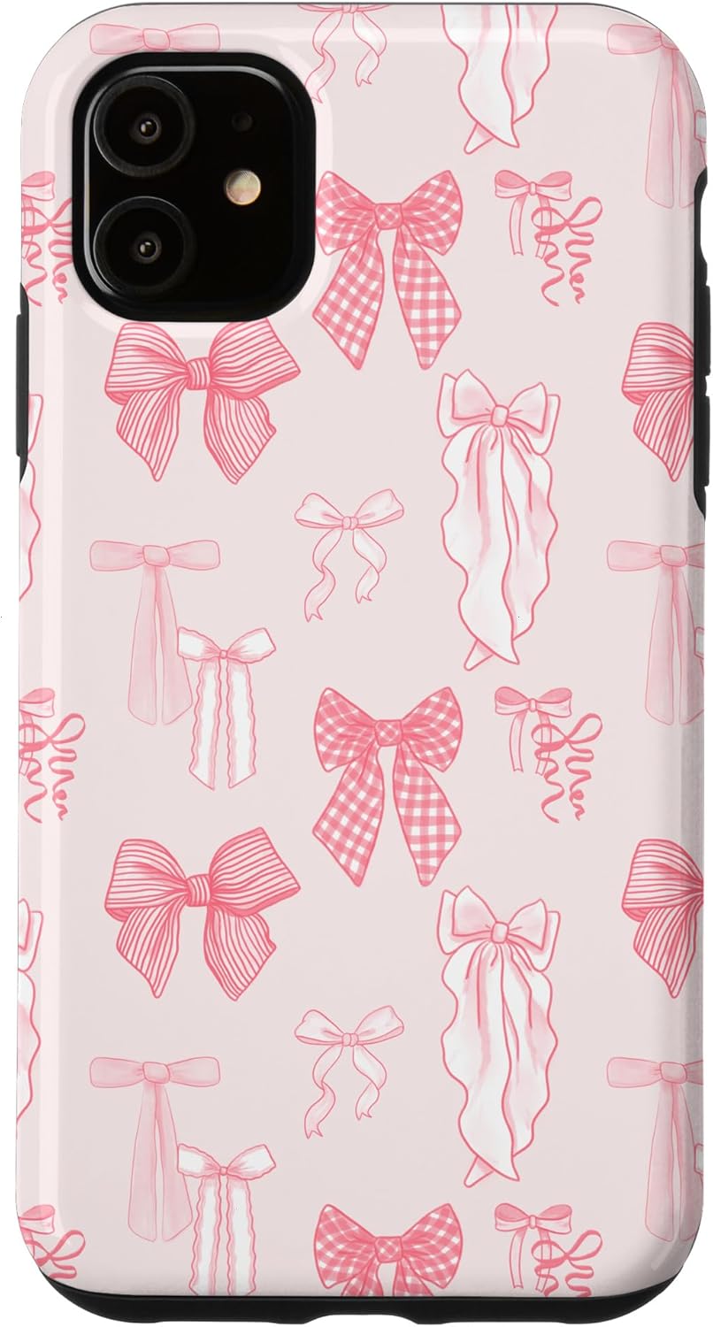 Coquette Pink Bow Pattern Case for iPhone XR