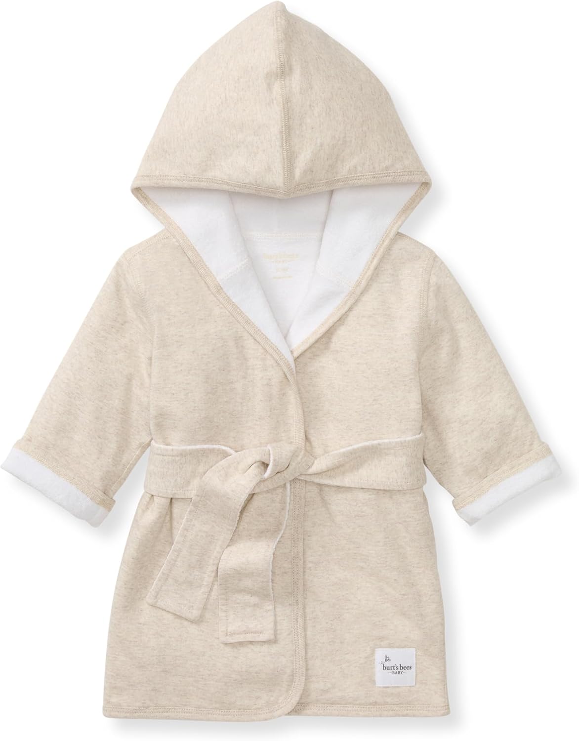Burt's Bees Baby Hooded Robe Organic Terry Bathrobe, Newborn Bath Essentials, Unisex Boys and Girls, Size 0-9 Months Old