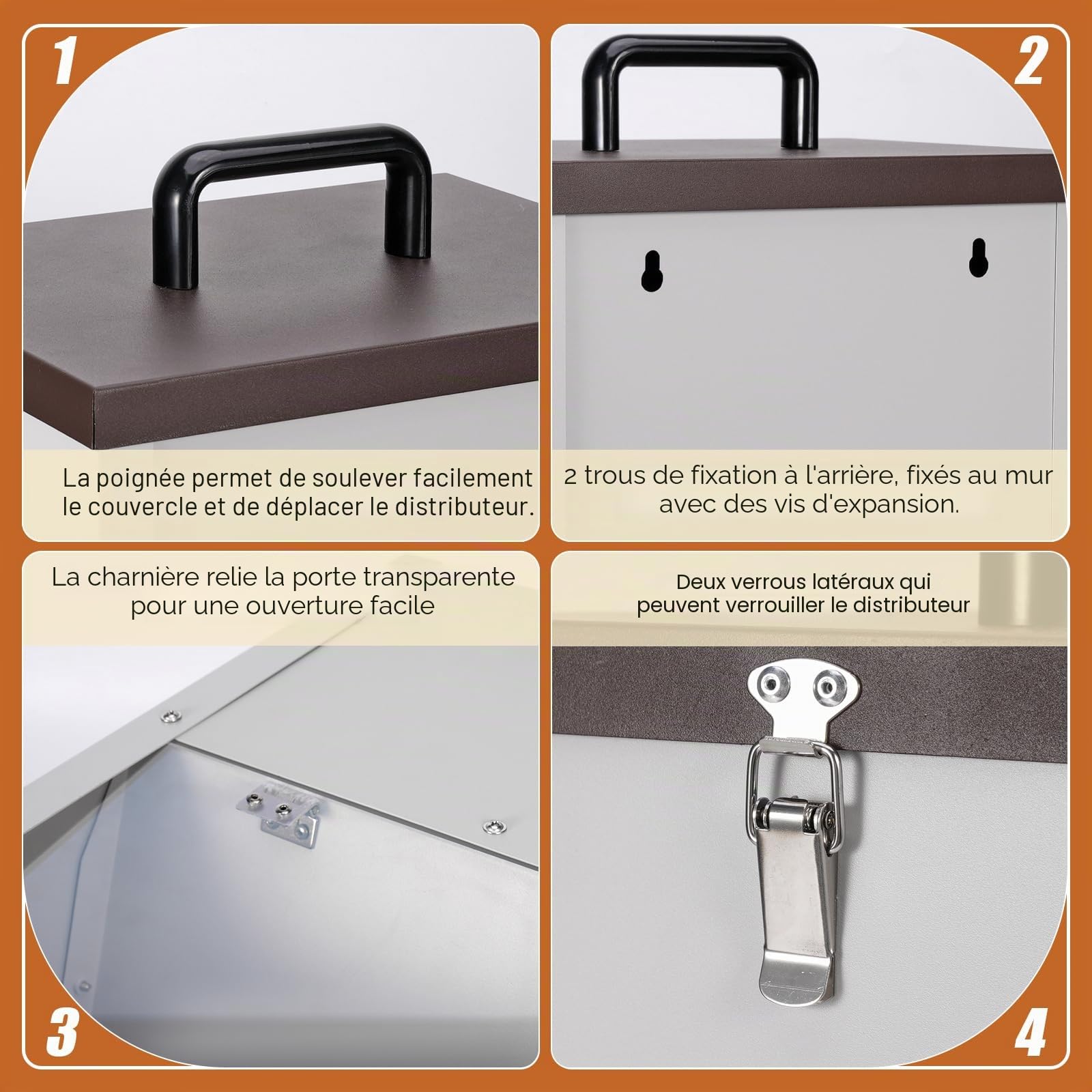 Distributeur Automatique de Nourriture pour Chien, 30 LB Grande Race de Gravité Distributeur de Nourriture pour Chien en Plein Air Grand Métal Galvanisé Distributeur de Nourriture pour Animaux
