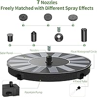 Vista 8 de AMZtime Fuente solar de 1.4 W con 4 varillas fijas, bomba de fuente solar 2025 con paneles solares mejorados, bomba de fuente de agua flotante