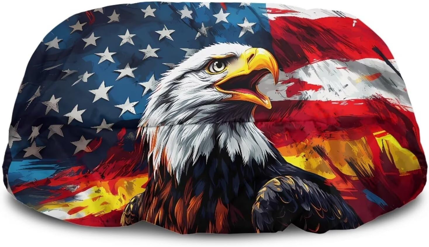 Eagle American Flag Waterproof Winch Cover, Badlands Winch Cover, Breathable Winch Dust Covers, Winch Protection Cover Dust-Proof, UV-Resistant for Electric Winches