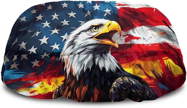 Brosoneto Eagle American Flag Waterproof Winch Cover, Badlands Winch Cover, Breathable Winch Dust Covers, Winch Protection Cover Dust-Proof, UV-Resistant for Electric Winches