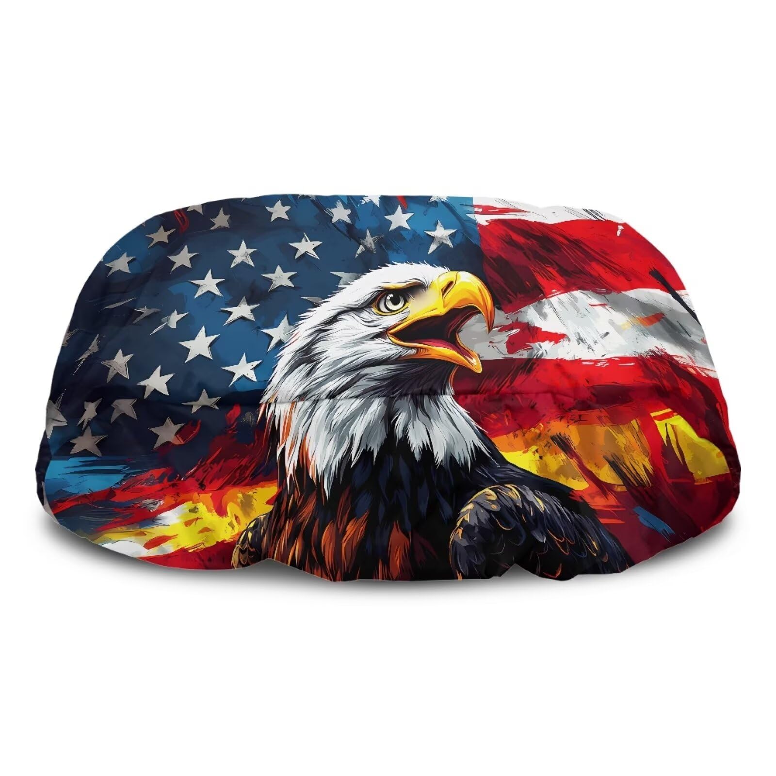 Brosoneto Eagle American Flag Waterproof Winch Cover, Badlands Winch Cover, Breathable Winch Dust Covers, Winch Protection Cover Dust-Proof, UV-Resistant for Electric Winches