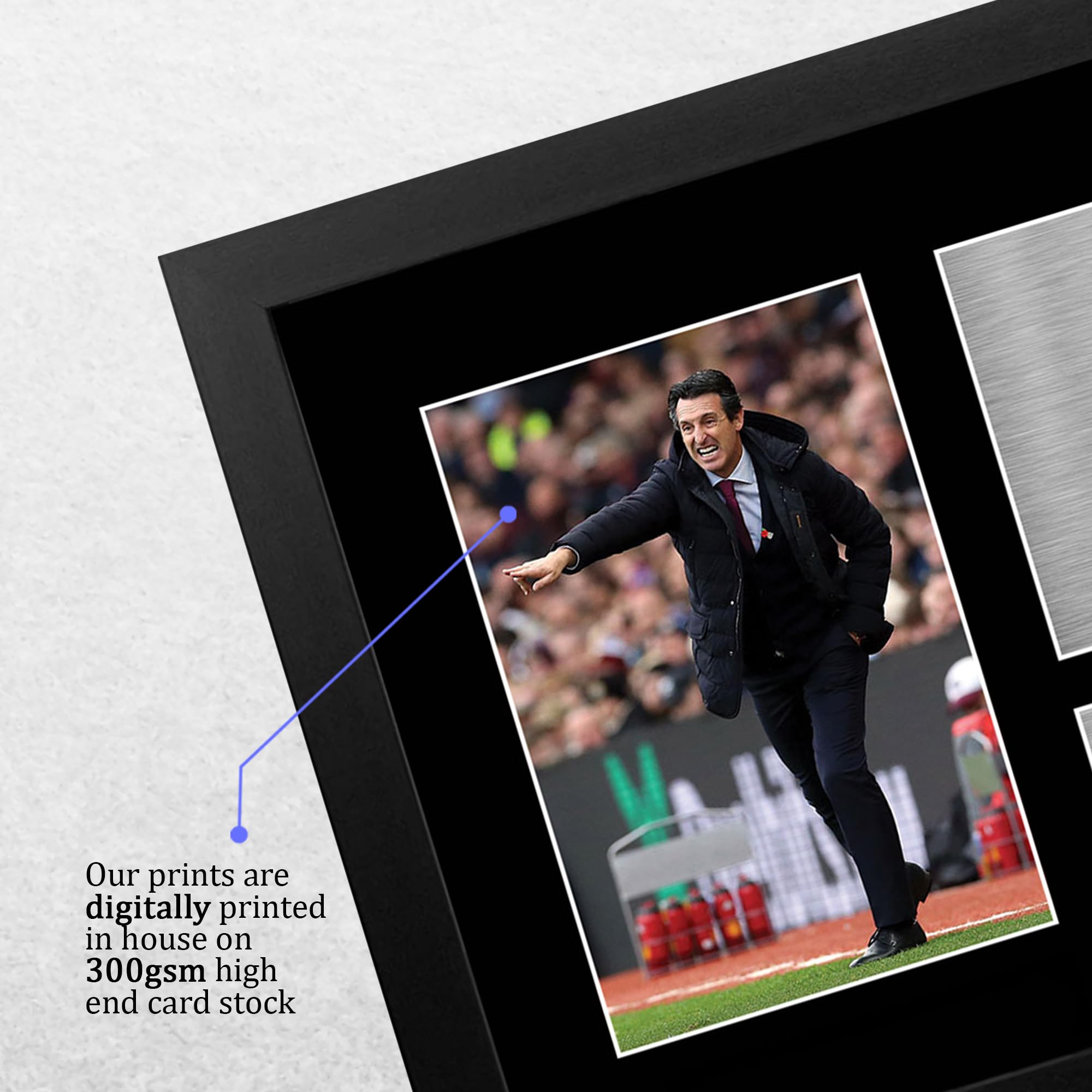 HWC Trading FR A4 Unai Emery Aston Villa Regali Stampati Autografo Firmato Foto Per Gli Appassionati Di Calcio E Sostenitori - A4 Incorniciato