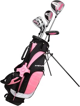 Precise XD-J Junior Complete Golf Club Set for Children | 3 Age Groups Boys & Girls | Right Hand & Left Hand Kids Golf Clubs Set w/ 2 HCs, Flex Shafts & Lightweight Stand Bag with Dual Straps