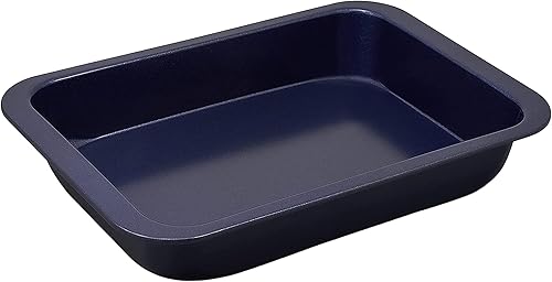 Zyliss E980190 - Bandeja antiadherente para horno, 11.8 x 7.9 in, acero al carbono, azul oscuro, para hornearasar, apta para lavavajillas