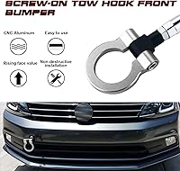 Vista 5 de Xotic Tech Sports Track Racing Style CNC - Anillo de gancho de remolque de aluminio compatible con Volkswagen Jetta MK6 2011-2018 6th (plateado)